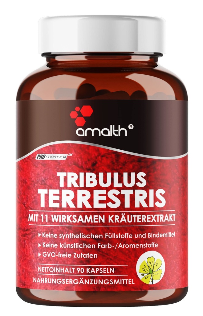 Amalth Tribulus Terrsestris, 20:1 Ekstrakt Serving, Kõrgeim potentsi Ashwagandha, Saw Palmetto, Shilajit 120 kapslit