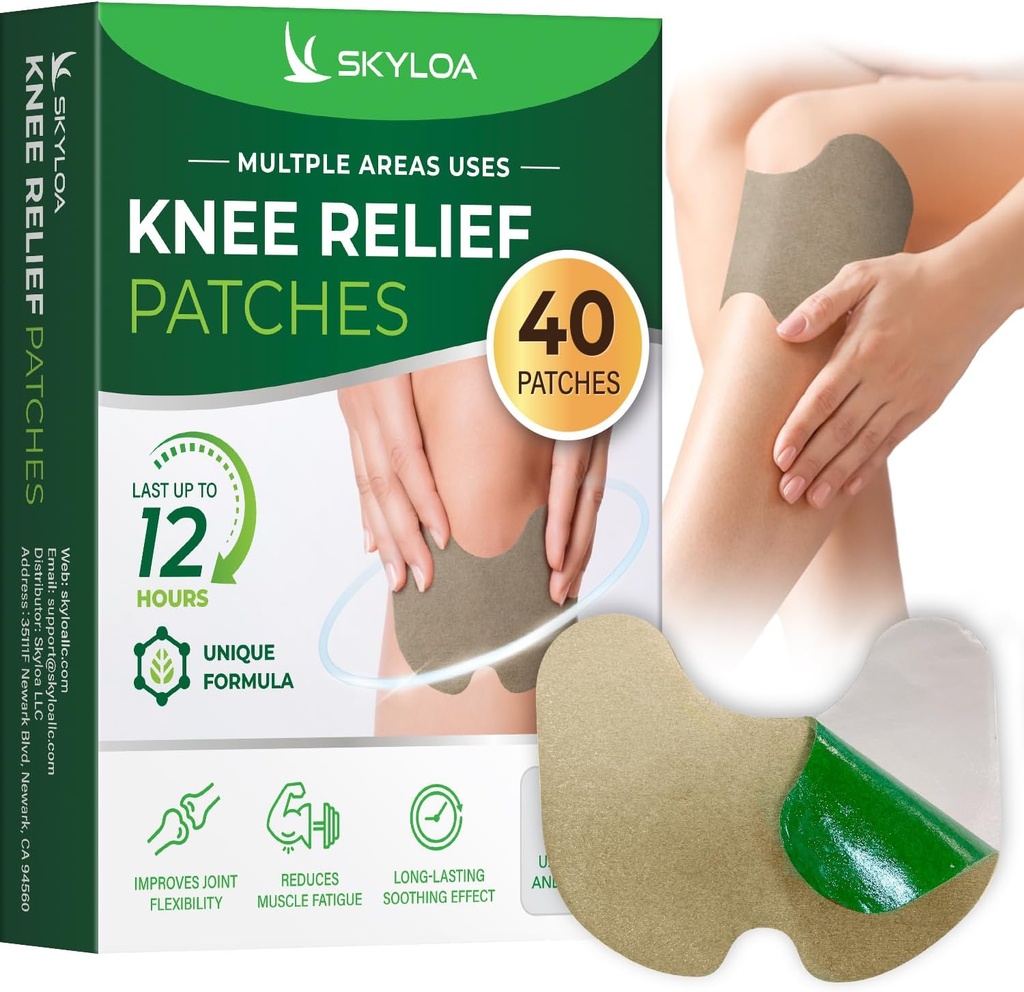 Põlvereljeef Patches, Põlvepastad, Kuumapastad liigese seljakaelale, Taimsed Patches Põlvele, Wormwood Väljavõte Knee, Pikk Püsiv Relief Lihastele, Kuni 12 Hrs | 40 Count