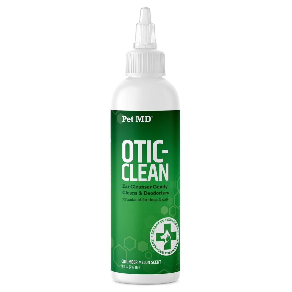 Lemmikloomade MD Otic Clean Dog Kõrvapuhastaja kassidele ja koertele - efektiivne infektsioonide vastu, mida põhjustavad infektsioonid, sügelus ja kontrollid Kõrva lõhn - 8 oz (kurgi melon)