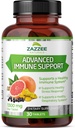 Zazzee Advanced Immune Support , 1300 mg tableti kohta , 30 Vegan Tablett , 30 päeva pakkumine , 1000 mg C-vitamiin , 1000 mg Echinacea , 1000 mg Elderberry , 200 mg Goldenseal , Tsink , All-Natural ja Non-GMO