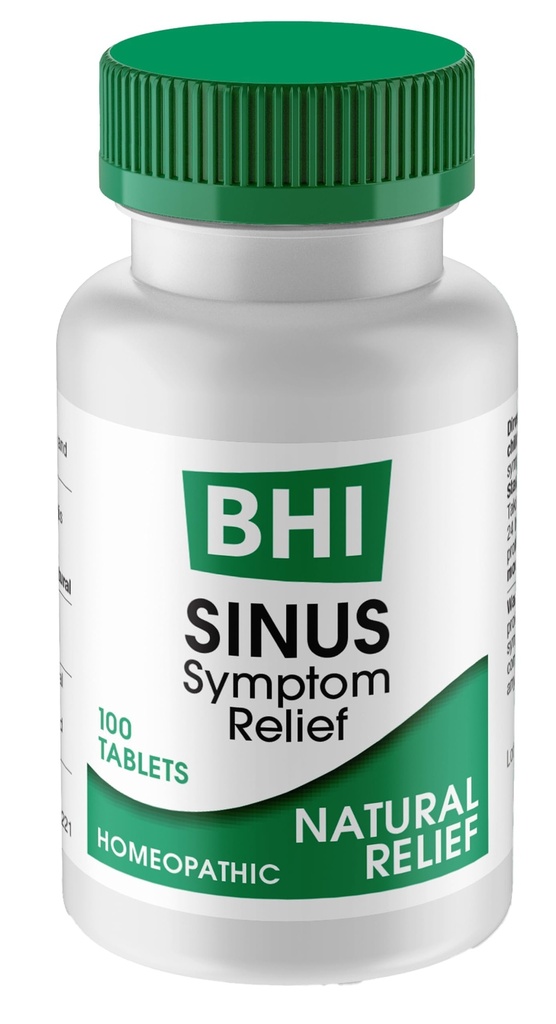 BHI Sinus Natural Ummikute Relief 7 Sihitud homöopaatilised aktiivsed koostisosad aitavad leevendada nina külma sümptomeid, valu, survet ja peavalu Täiendav tugevustoetus naistele ja meestele - 100 Tabletid