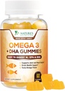 Omega 3 Fish Oil Gummies, Heart Tervislik Omega 3 Gummy täiendus koos suure imendumisega DHA & EPA, ekstra tugevus ühine ja aju toetus, maitsev apelsini maitse Kalaõli Looduse vitamiin - 60 Gummies
