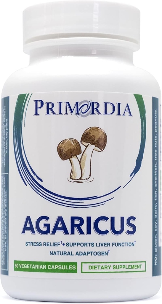 Primordia Pure Agaricus Seenelisa, 60 kapslit, Vedelik riigi fermentatsioon, Agaricus Blazei Murill Seened, Stress Relief, Toetab Maksa ja Immuunfunktsioonid