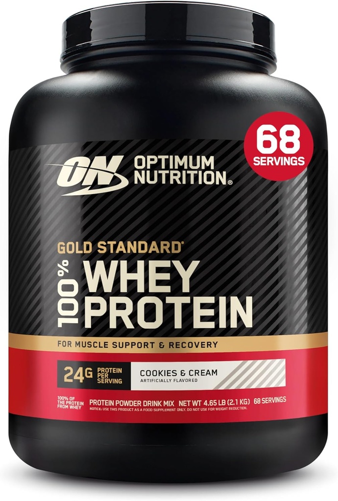Optimum Nutrition Gold Standard 100% vadakuvalgu pulber, küpsised ja koor, 5 naela (pakendamine võib varieeruda)