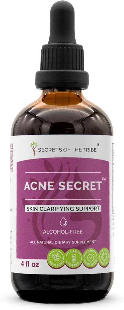 Saladused Tribe Acne salajane alkoholivaba ekstrakt, tinktuur, Glycerite Boldo, Corn Silk, Stinging Nettle Leaf, Alfalfa, Senna Leaf. Naha selgitav tugi (4 Fl Oz)