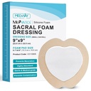 MedVance TM Silicone - Sacral Bordered Silicone Adhesive Vahuhaavade Riietumine, Bed Sore Ravi Bandage Sacrum, Suurus 9 "x 9" (6.1 "Pad x 6.6" Pad), Kart 5 kastmega