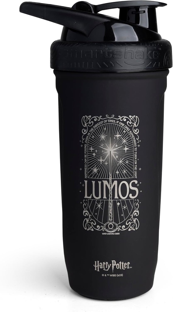 Smartshake Reforce roostevabast terasest Harry Potter Lumos Style Shaker Bottle (900 ML / 30oz) | Kerge vastupanu Sport Shaker Bottle koos Pehme Lid | Lekkekindel, BPA vaba & DEHP tasuta