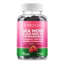 Sea Moss 4000mg Gummies koos Ashwagandha, Elderberry, Apple Siider Äädikas, Põiewrack, Burdock Root - Immune Support - Mix Berry Maitse - 60 Count