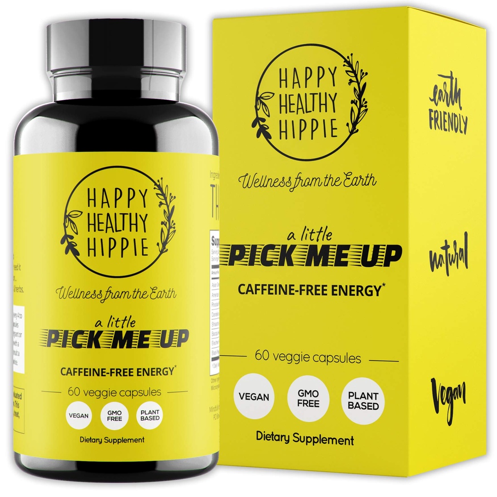 Natural Energy Pills - Kofeiinivaba - Metabolism, Vaimne Booster - koos Rhodiola Rosea, Dandelion Root, Bacopa, ženšenni ekstrakt - 7 maitsetaimed ja imendumist tõhustav Piperine - Vegan, Non-GMO, 60 Ct