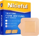 Silikoonvahu riietamine 3x3 (7,5x7,5cm), Kõrge Absorbentsiga Voodi valulikud plaastrid Haavahooldusvahendid, Veekindel Silikoon Bandages Sensitive Skin Haavad Care (10 Tcs)