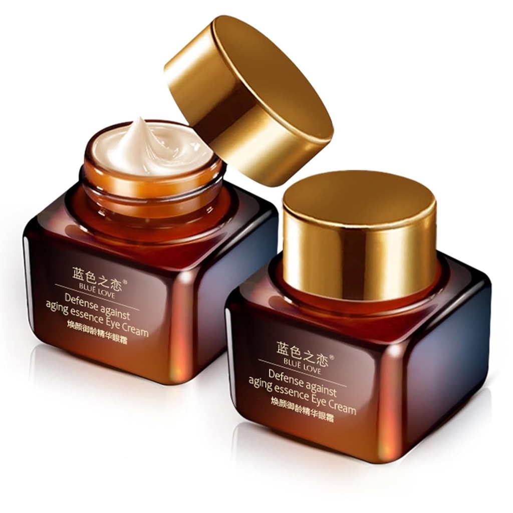 BLUE LOVE 2PCS Anti-Aging Eye Cream - Vähendab Tumedaid Ringe Ja Puffiness Under-Eye Kotid - Niisutav Ja Kiiresti Absorbeeruv Kortsuravi Meeste Ja Naiste