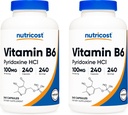 Nutrikost Vitamiin B6 (püridoksiin HCl) 100 mg, 240 kapslit (2 pudelit)