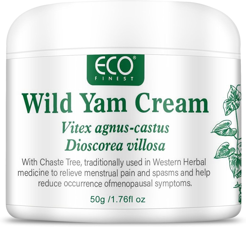 WFDL Wild Yam Cream for Hormone Balance, Organic Yam Cream with Chasteberry, Aloe & Vitamin E for Menopause Relief, Soothes Night Sweats & Hot Flashes, Eases Mood Swings (1.76 OZ)