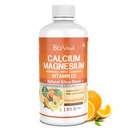 Bio Naturals Calcium & Magneesium Vedel toidulisand D3-vitamiiniga - looduslik valem, neli kaltsiumi tüüpi toetavad tugevaid luid, millel on parem imendumine pillidesse - 100% taimetoitlane - 32 fl oz
