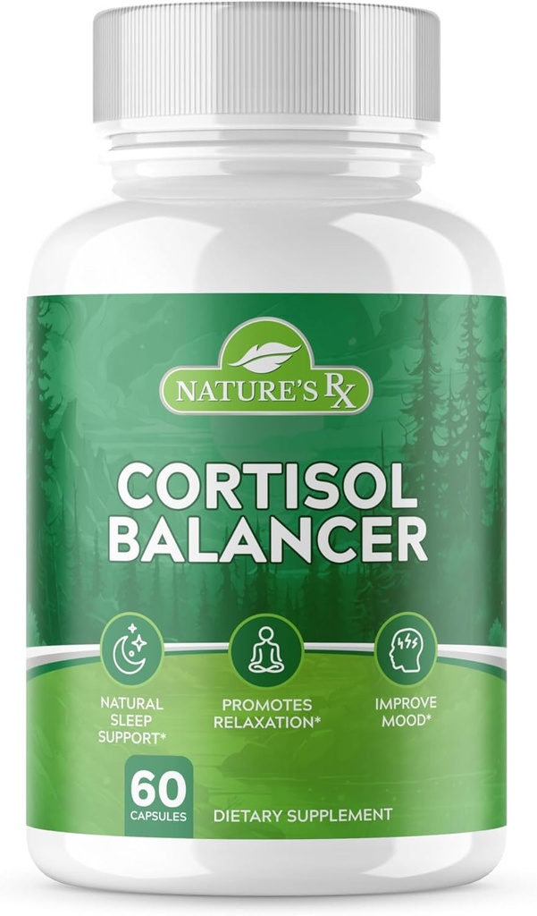 Nature's RX || # 1 hinnatud kortisooli vähendav lisand || parandada meeleolu, lõõgastust, une ajakava | Ultra dosed valem w/ 27 võimsad koostisosad | 3. partei testitud, vegan + USA valmistatud - 60 kapslit
