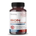 Liposomaalne raud C-vitamiiniga, foolhappega, B12, B6, B1 - energia ja punaste vereliblede moodustumise toetamine - õrn valem - 180 kapslit - mitte-GMO, gluteenivaba - valmistatud USA-s *