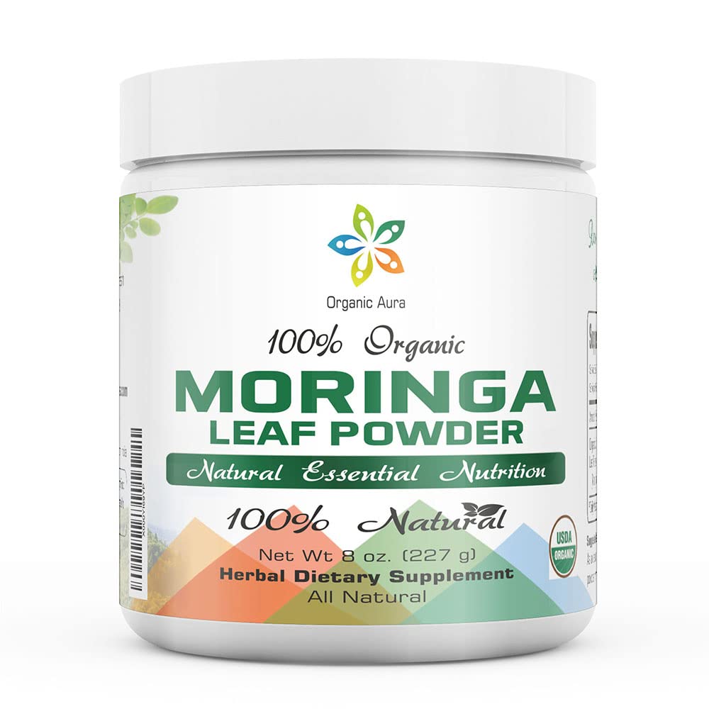 Certified Organic Moringa Leaf Powder-8Oz. USDA Certified Organic. Loomulikult suurendab energiat, ainevahetust ja immuunsust. 100% puhas ja toores. Roheline terve supertoit. Ei GMOd, Gluteenivaba.