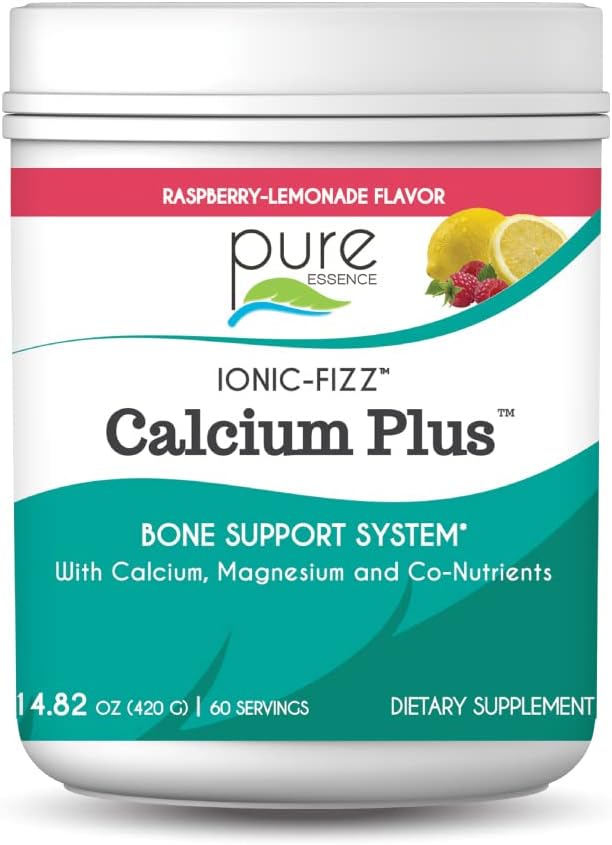 Ionic Fizz Calcium Plus poolt Pure Essence - Täiuslik Kaltsiumi / Magneesiumi suhe A-, B-, C-, D- ja kaaliumi tugevate luudega - Vaarika Lemonaadi - 14,82 oz