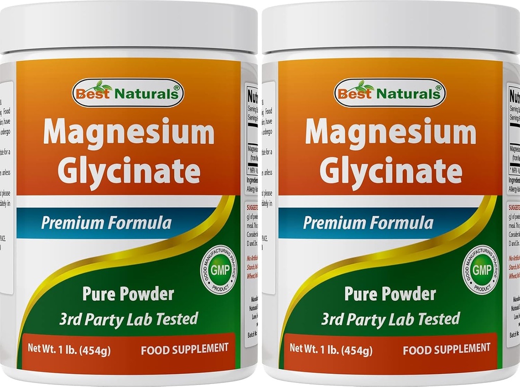 Parimad looduslikud magneesiumglütsinaatpulber - 1 nael (1 LB (2 kotti))