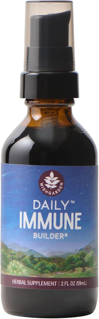 WishGarden maitsetaimed Daily Immune Builder Black Elderberry & Astragalus - Daily Immune Support Formula täiskasvanutele, Herbal Immune System Booster Elderberries, 2oz