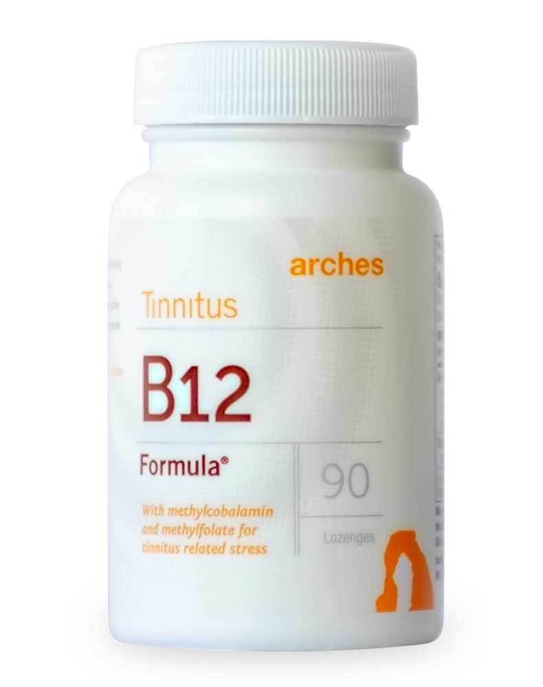Arches Tinnitus B12 valem - metüülfolaat 400 mcg, metüülkobalamiin 1000 mcg, 90 lozenges, 3 kuu pakkumine
