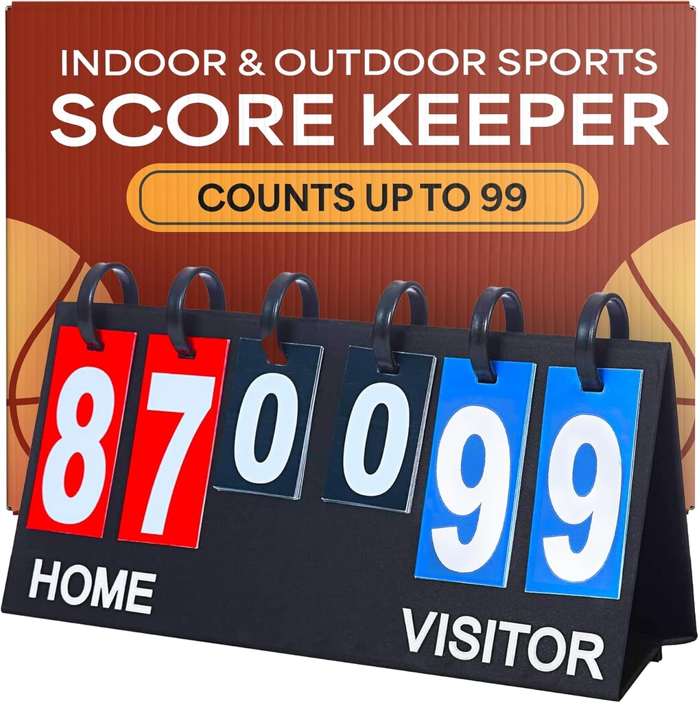 Upstreet Scoreboard / Score Keeper sise- ja välispordi jaoks - Ping Pongi / Baseballi / tennise / korvpalli tulemustabel või Varsity Scoreboards / Volleyball Scorekeeper - Portable Scoreboard Flips kuni 99