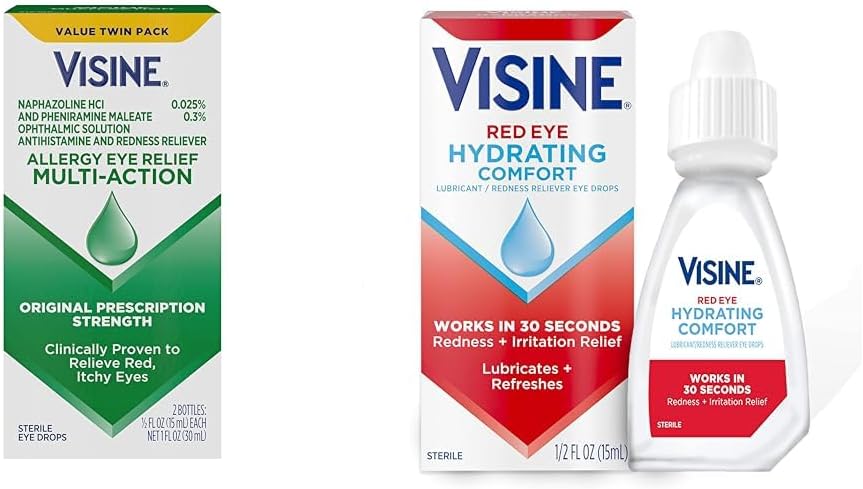 Visine Allergy Eye Relief tilgad Red Eye Hüdreerimine Mugav Tilgad, 0,5 fl. oz (pakk 2)