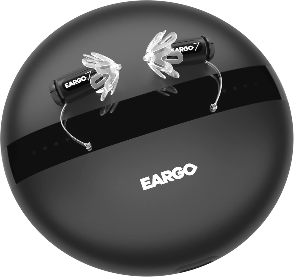 EARGO Eargo 7 Peaaegu nähtamatu isepaigaldav FDA-puhastatud OTC CIC kuulmisabivahendid - laetav, eluaegne klienditugi