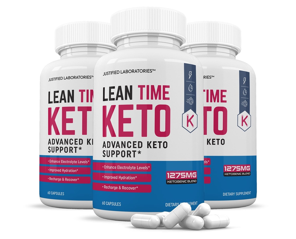(3 Pack) Lean Time Keto Pills 1275MG Uus ja täiustatud valem Sisaldab Õunasiidrit Äädikat Ekstra neitsioliiviõli Pulber Roheline teeleht 180 kapslit