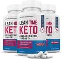 (3 Pack) Lean Time Keto Pills 1275MG Uus ja täiustatud valem Sisaldab Õunasiidrit Äädikat Ekstra neitsioliiviõli Pulber Roheline teeleht 180 kapslit