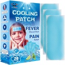 20 Lehed EasJah Laste palavik Patches lastele Palavik Ebamugavus ja valu leevendamine, jahutamine leevendav palavik vähendaja, Soothe peavalu valu, Pack 20