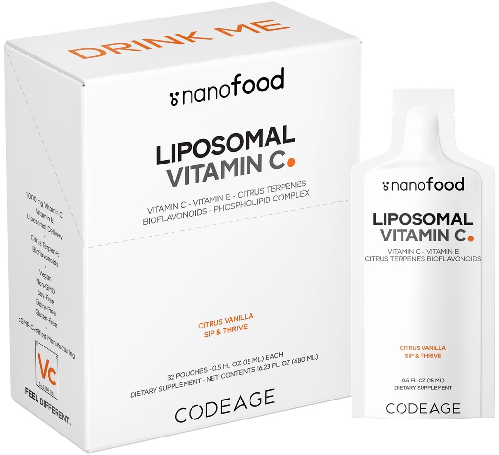 Kodee Liposomaalne C-vitamiin Vedel 1000mg C-vitamiin, 4000mg Olulised fosfolipiidid, toidulisand igapäevaseks immuunsuse toetamiseks, liposoomid imendumiseks, tsitruselised bioflavonoidid, E-vitamiin, mitte-GMO, 32 kotti