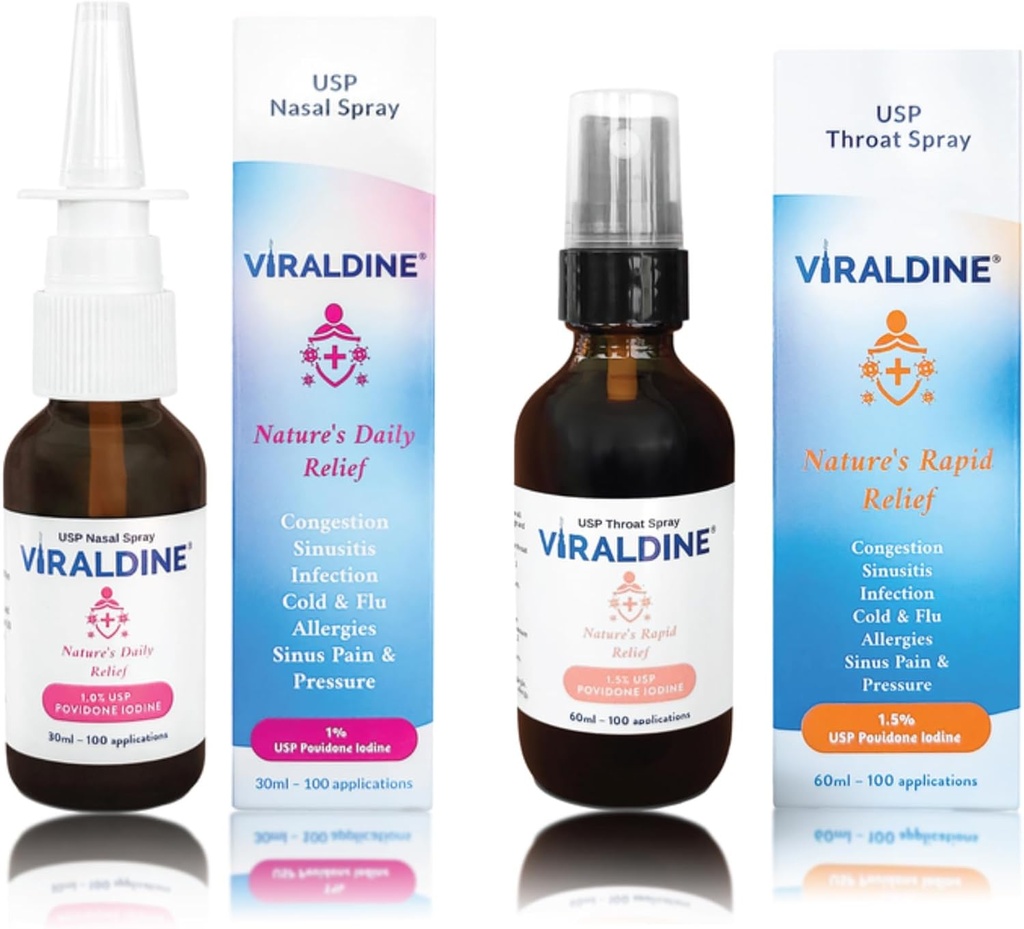 Immune Health Bundle, 1% ninapihusti ja 1,5% kurgupihusti, mis on mõeldud kurgu ja siinuse leevendamiseks