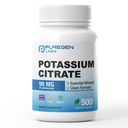 Puregen Labs Kaaliumtsitraat 99 mg elementaarkaaliumilisandit | Kahjulikke lisandeid | Mitte-GMO, Gluteenivaba | Valmistatud USA-s - 500 taimekapslit