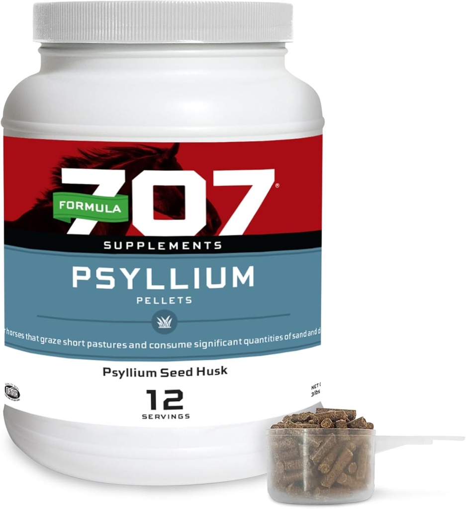 Vormel 707 Psyllium Pellets Hobuste täiendus (3lb Jar - 12 päeva pakkumine)