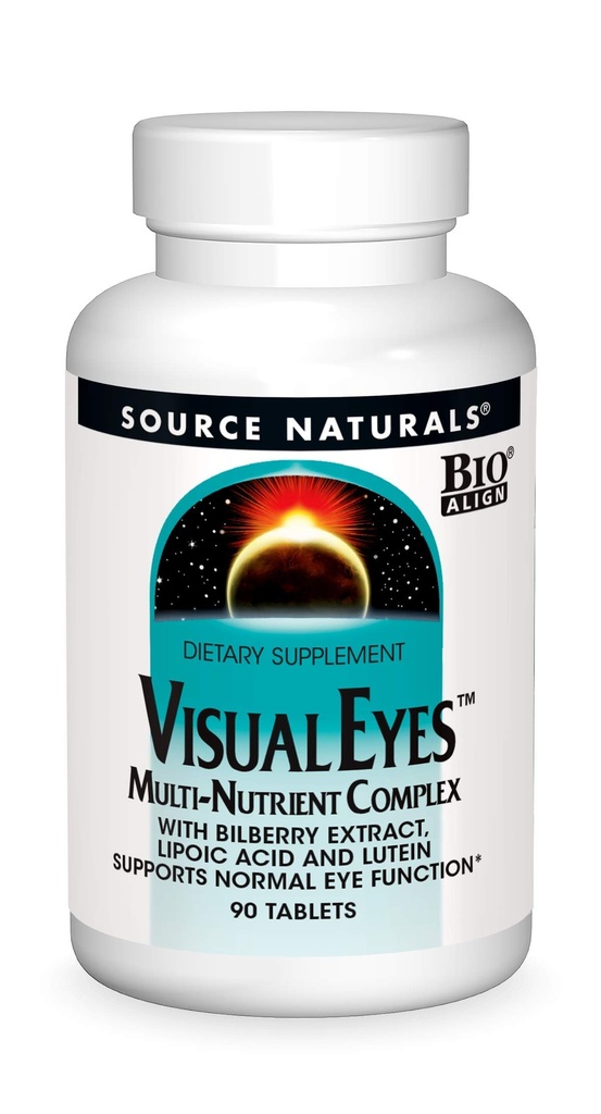 Allikas Naturals Visual Eyes Dietary Supplement - Multi-toitaine kompleks mustikaekstrakti, lipohappe ja luteiiniga - 90 tabletti