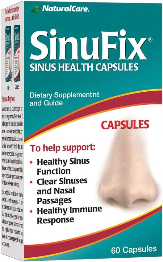 NaturalCare SinuFix kapslid, mis edendavad tervislikku siinusfunktsiooni, 60 loend