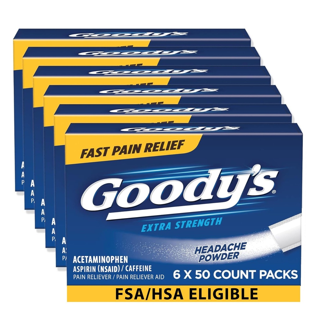 Goody's Extra Strength Peavalu Powders 50 ea (pakk 6)