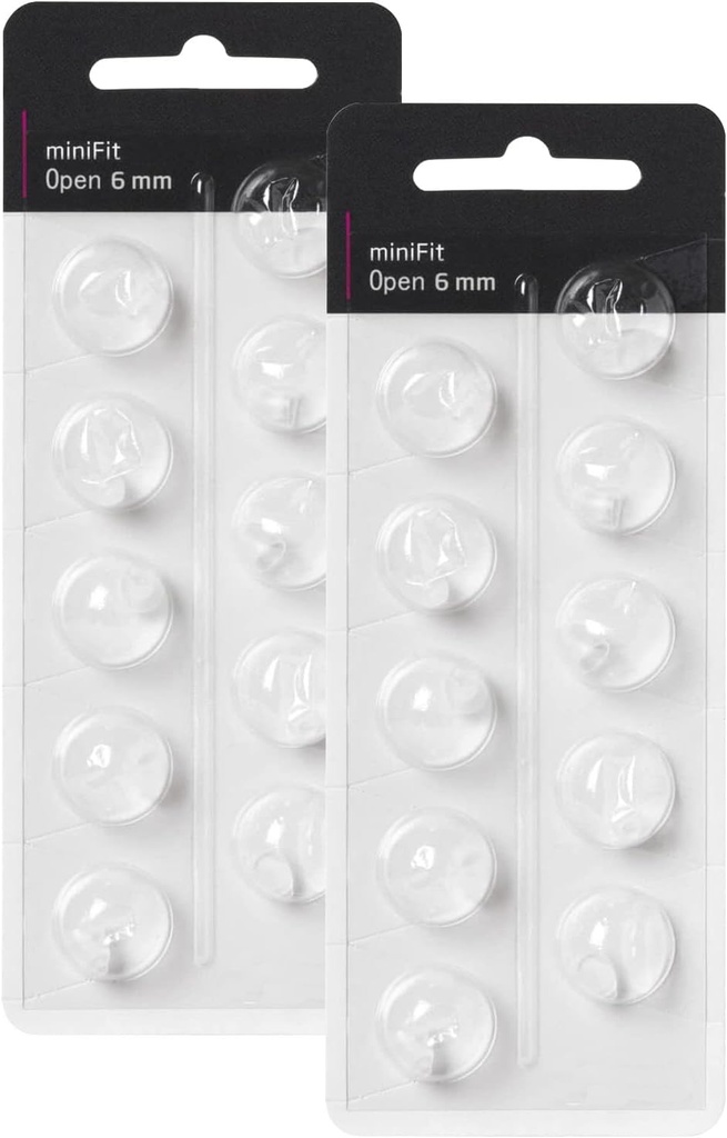 Kuulmisabi Domes for Oticon Replacements, Oticon Minifit Open Vent Bass Domes (6 mm/2 Packs), Universal Domes for Oticon Hearing Aid Supplies.