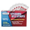 Vitamiin B12 Strips 10 Pack | Lihtne suukaudne lahustatav Rahapaja maitsestatud ribad | 1500 mcg ribad | VIT B12 Lahustu keele all | Metüülkobalamiin B-12 vitamiini valem | Vegan Sõbralik & Gluteenivaba