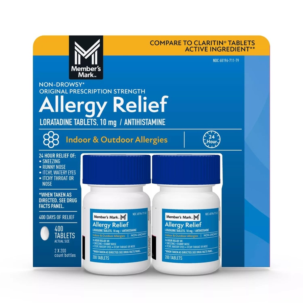 Liikme Mark allergia Loratadine 10mg Antihistamiin (võrreldes Claritin), Tahvel, 400-Count