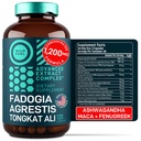Fadogia Agrestis ja Tongkat Ali täiendus - 600mg Fadogia Agrestis meestele, 500mg Longjack Tongkat Ali, Ashwagandha Maca lambaläätse kompleks - lihaste tugevus, energia, meeleolu tugi - 120 kapslit