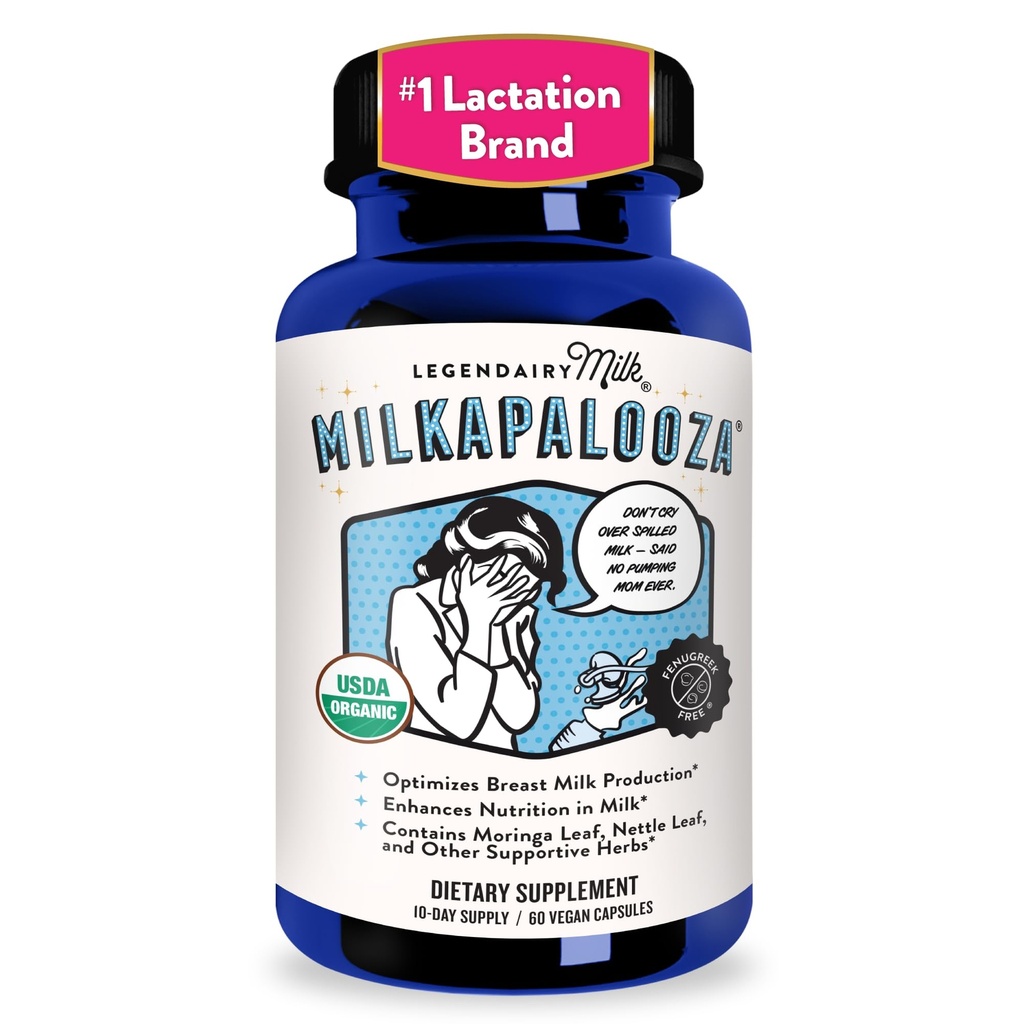 Legendairy Milkapalooza Imetamise Täiendus Imetavatele Emadele, Suurendage Rinnapiimavarustust Orgaanilise Moringa, Fenneli, Nõgese & Shatavari, Vegan Sünnitusjärgsed Essentials Lambaläätsevaba 60ct