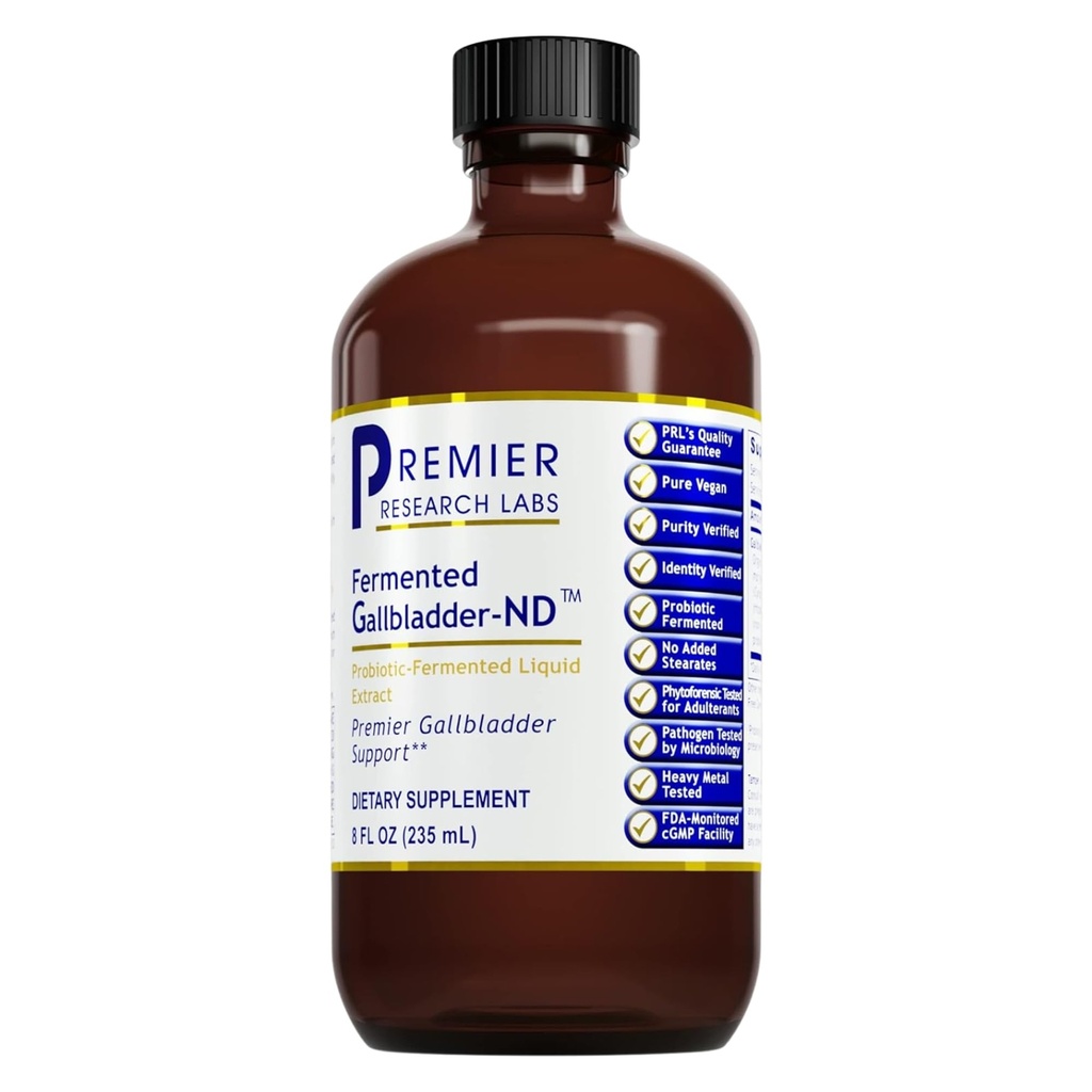 Premier Research Labs Fermented Gallbladder-ND - sapipõie puhastamine, piimaohakas ja artišoki ekstrakt, piimaohaka vedelad tilgad, tinktuurilisandid antioksüdantidega, kurkum - 8 Fl Oz pudel