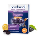 Sambucol Black Elderberry Throat Lozenge - Sambucus Elderberry Lozenges koos C-vitamiini, tsingi ja meega, aitab rahustada krõbedat kurku, kõrgeid antioksüdante, gluteenivaba - 20 krahv