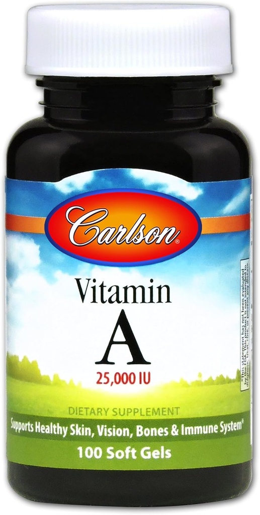 Carlson Laboratories - A-vitamiin, 25 000 RÜ, 100 pehmegeeli