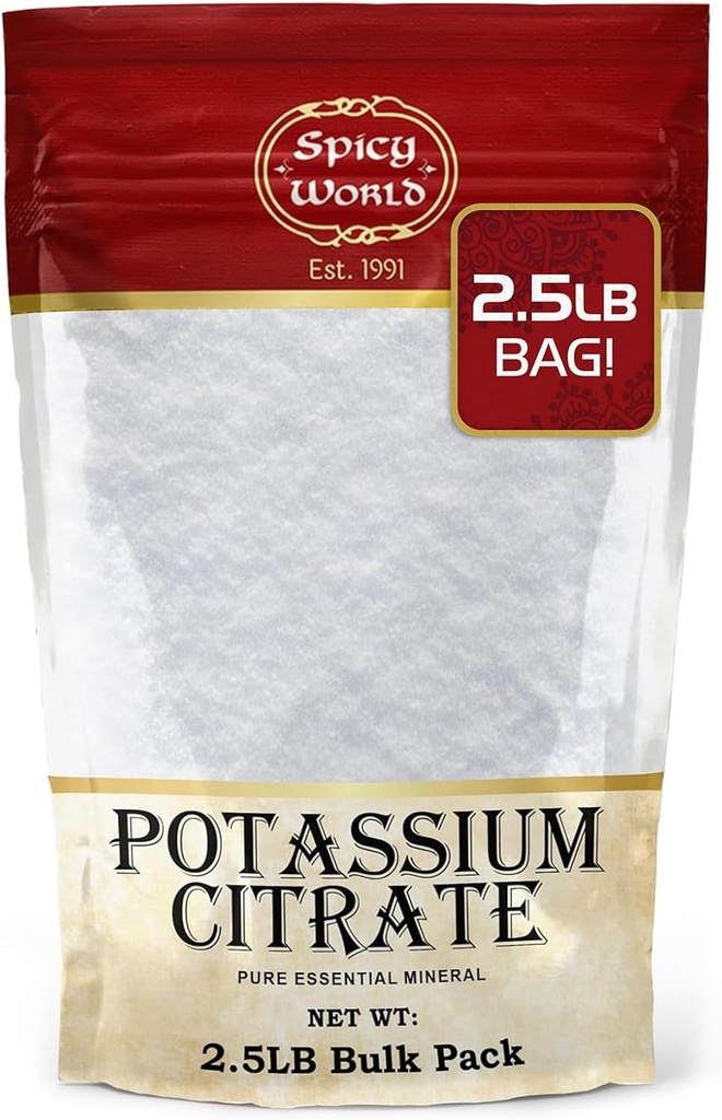 Kaaliumtsitraadi pulber 2,5 LB (40 Oz) Bulk - puhtad koostisosad, pakendamata kaaliumtsitraadi lisand, vegan, toiduklass - vürtsikas maailm