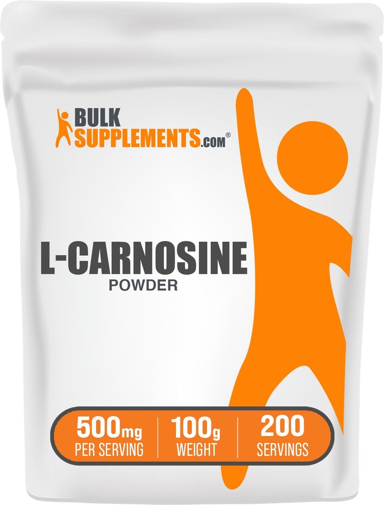 BulkSupplements.com L-karnosiini pulber - karnosiini lisand, karnosiin 500mg - aminohappe lisand, gluteenivaba, 500mg ühe serveerimise kohta, 100 g (3,5 oz) (pakk 1)