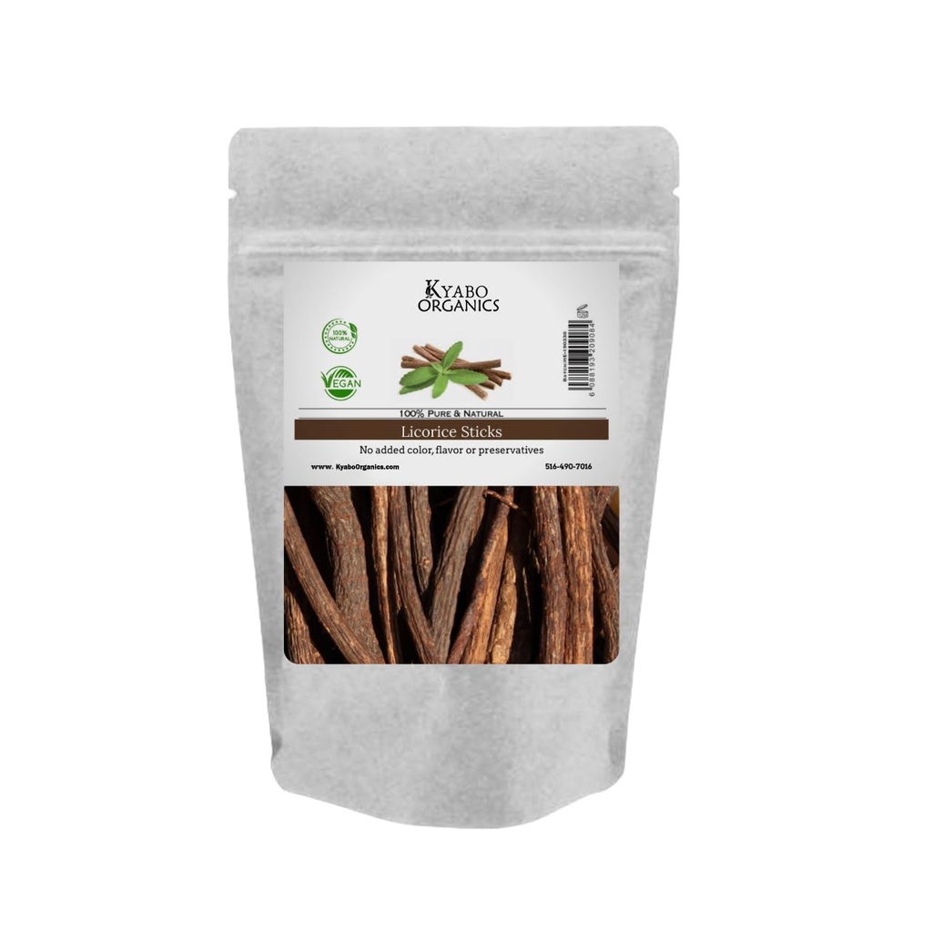 Kyabo lagritsa juurepulgad - 100% puhas, toores kõik looduslikud lagritsa juurikad 8oz / 1/2lb - Aafrika lagritsa juur - närimispulgad Mulethi Glycyrrhiza Glabra