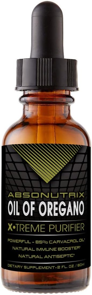 Absonutrix Oil of Oregano 43 mg , 540 Servings , 2 Oz Pudel , kõrge biosaadavus , 85% karvakrooliõli , kiire imendumine , tugevad koostisosad , Julmusevabad , kolmanda osapoole testitud, GMO-vabad , valmistatud USA-s